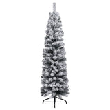 Kunstkerstboom Met Verlichting En Sneeuw Smal Pvc