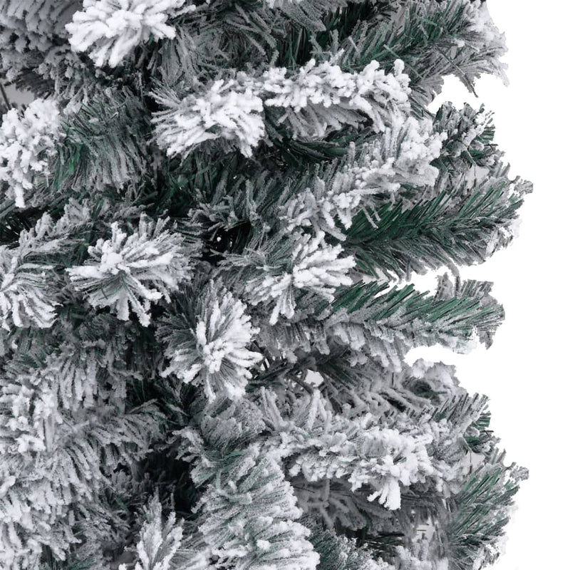 Kunstkerstboom Met Verlichting En Sneeuw Smal Pvc