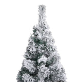 Kunstkerstboom Met Verlichting En Sneeuw Smal Pvc