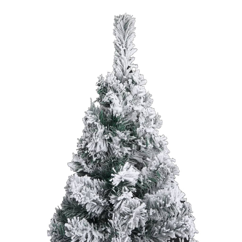 Kunstkerstboom Met Verlichting En Sneeuw Smal Pvc