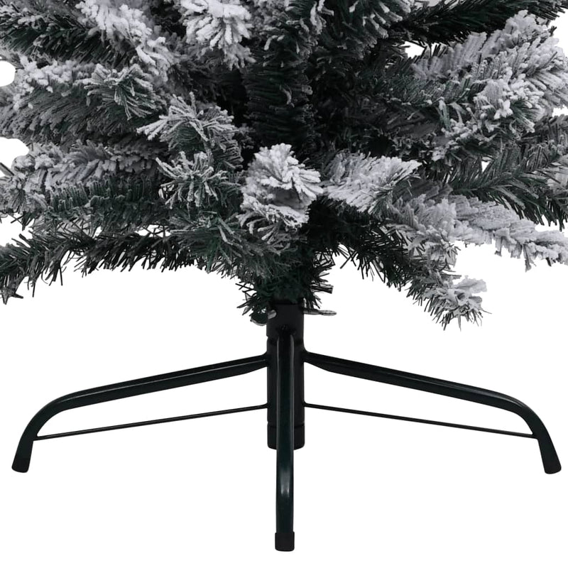 Kunstkerstboom Met Verlichting En Sneeuw Smal Pvc