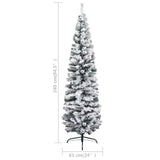 Kunstkerstboom Met Verlichting En Sneeuw Smal Pvc
