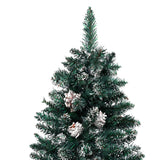 Kerstboom Met Led En Hout En Sneeuw Smal 210 Cm