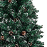 Kerstboom Met Led En Hout En Sneeuw Smal 210 Cm