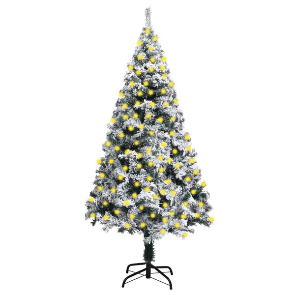 Kunstkerstboom Met Verlichting En Sneeuw 240 Cm Groen