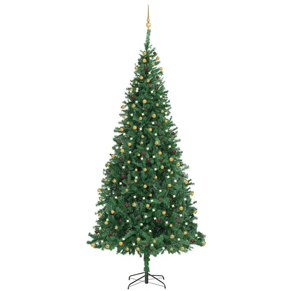 Kunstkerstboom Met Verlichting En Kerstballen 300 Cm Groen