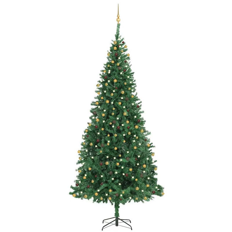 Kunstkerstboom Met Verlichting En Kerstballen 300 Cm Groen