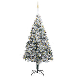 Kunstkerstboom Met Led's, Kerstballen En Sneeuw 300 Cm Groen