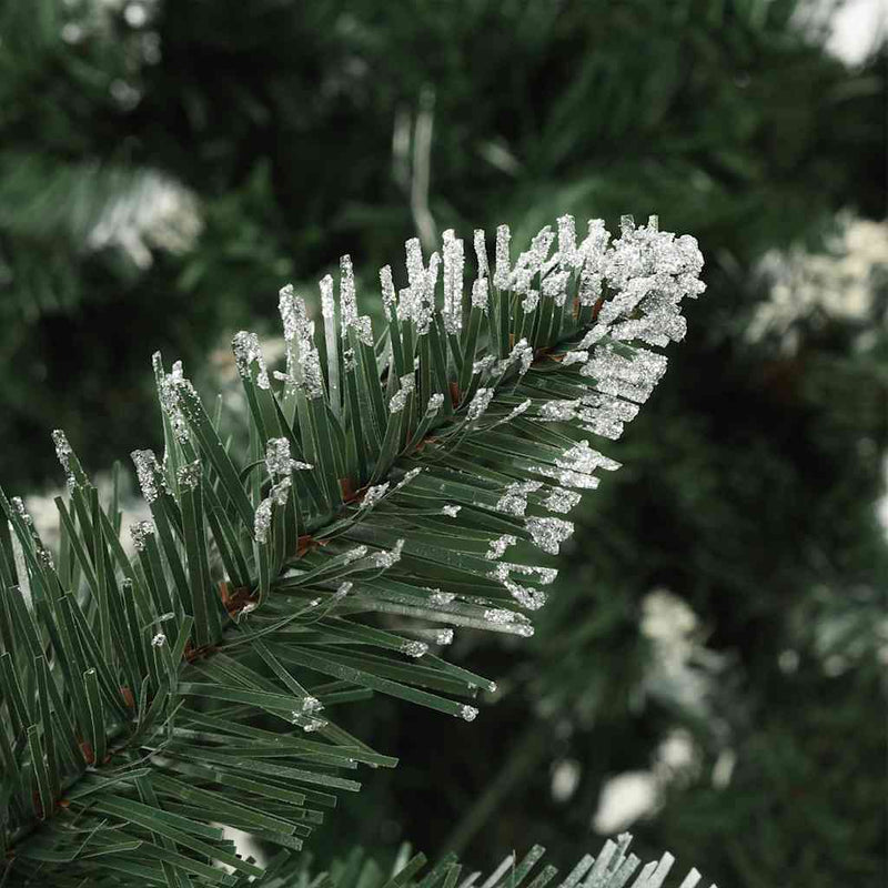 Kunstkerstboom Met Verlichting En Kerstballen 210 Cm Wit En Goud