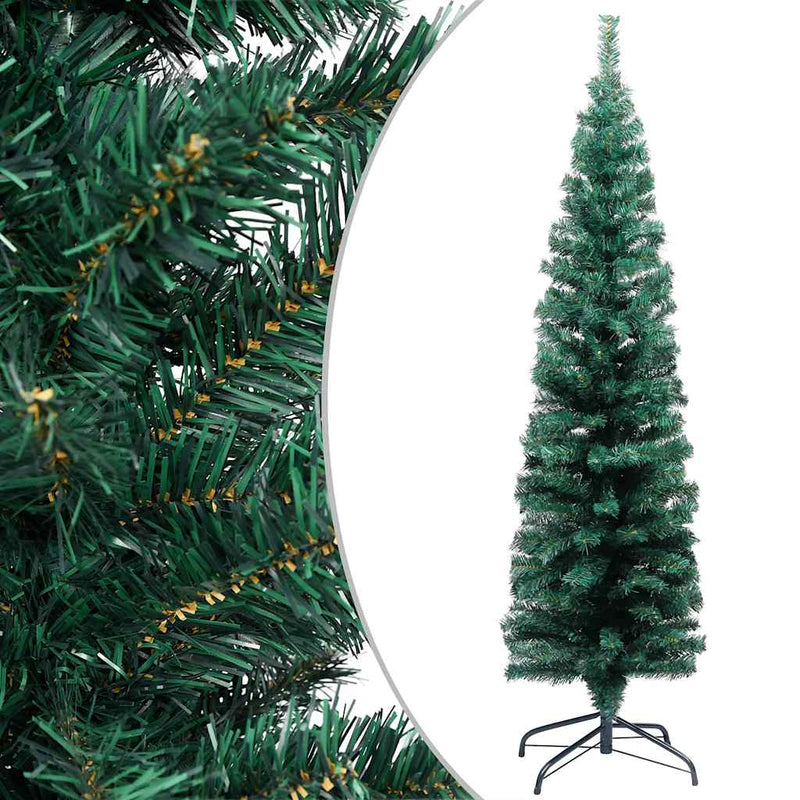 Kunstkerstboom Met Verlichting En Kerstballen Smal 210 Cm Groen