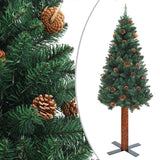 Kunstkerstboom Met Verlichting En Kerstballen Smal 210 Cm Groen