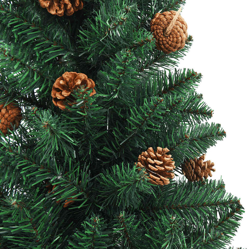 Kunstkerstboom Met Verlichting En Kerstballen Smal 210 Cm Groen