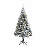 Kunstkerstboom Met Verlichting En Kerstballen 240 Cm Pvc Groen