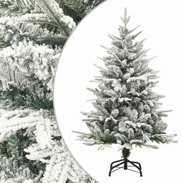 Kunstkerstboom Met Led's, Kerstballen En Sneeuw 120 Cm Pvc Pe