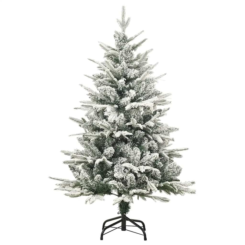 Kunstkerstboom Met Led's, Kerstballen En Sneeuw 120 Cm Pvc Pe