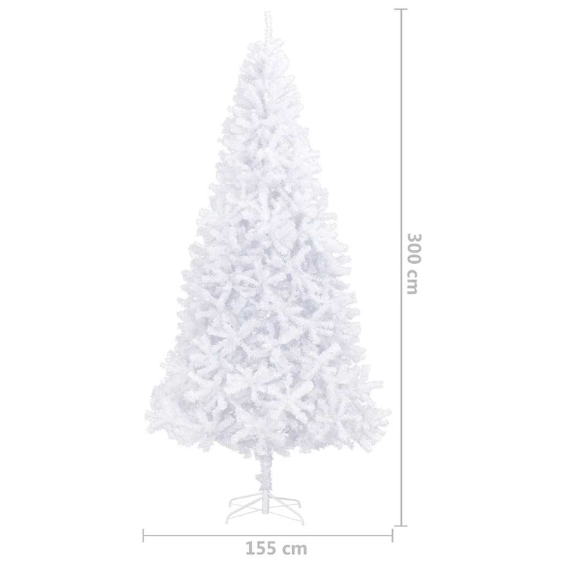 Kunstkerstboom Met Verlichting En Kerstballen 300 Cm Wit