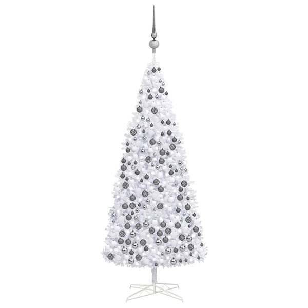Kunstkerstboom Met Verlichting En Kerstballen 400 Cm Wit