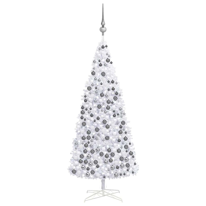 Kunstkerstboom Met Verlichting En Kerstballen 400 Cm Wit