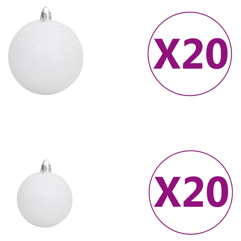 Kunstkerstboom Met Verlichting En Kerstballen 400 Cm Wit