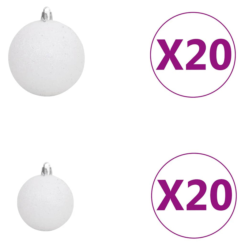 Kunstkerstboom Met Verlichting En Kerstballen 400 Cm Wit