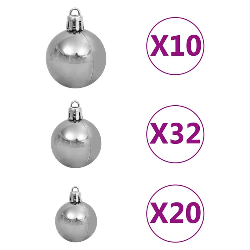 Kunstkerstboom Met Verlichting En Kerstballen 400 Cm Wit