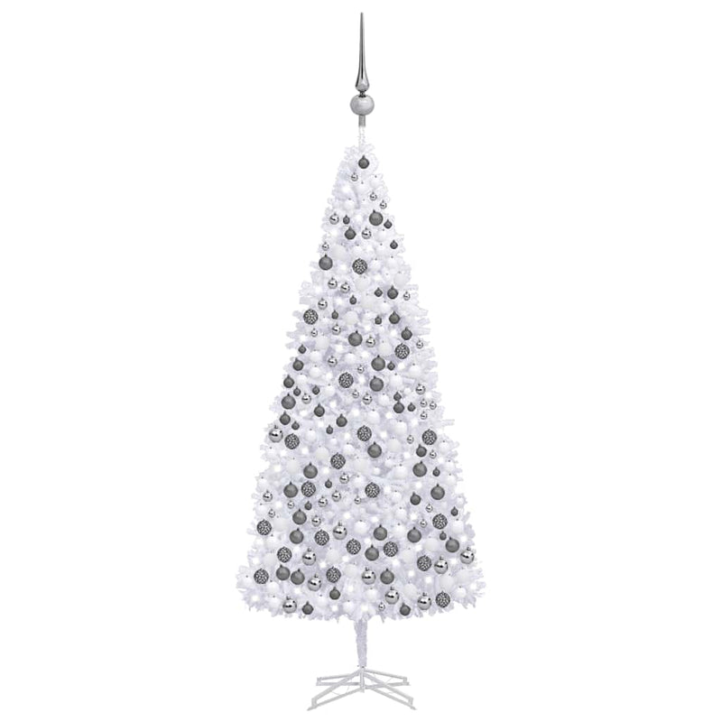 Kunstkerstboom Met Verlichting En Kerstballen 500 Cm Wit Blauw