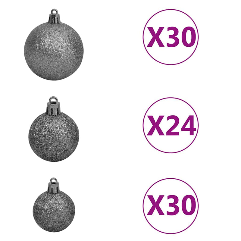 Kunstkerstboom Met Verlichting En Kerstballen 500 Cm Wit Blauw