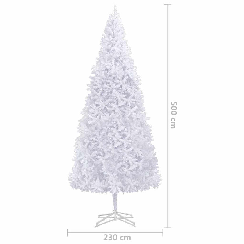 Kunstkerstboom Met Verlichting En Kerstballen 500 Cm Wit Blauw