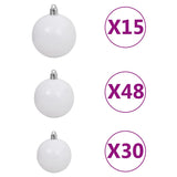 Kunstkerstboom Met Verlichting En Kerstballen 500 Cm Wit Blauw