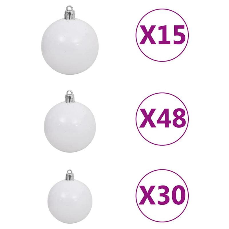 Kunstkerstboom Met Verlichting En Kerstballen 500 Cm Wit Blauw