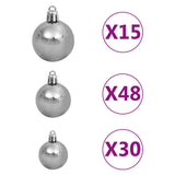 Kunstkerstboom Met Verlichting En Kerstballen 500 Cm Wit Blauw
