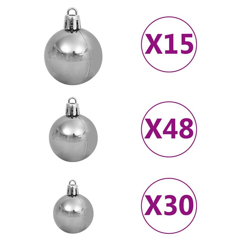 Kunstkerstboom Met Verlichting En Kerstballen 500 Cm Wit Blauw