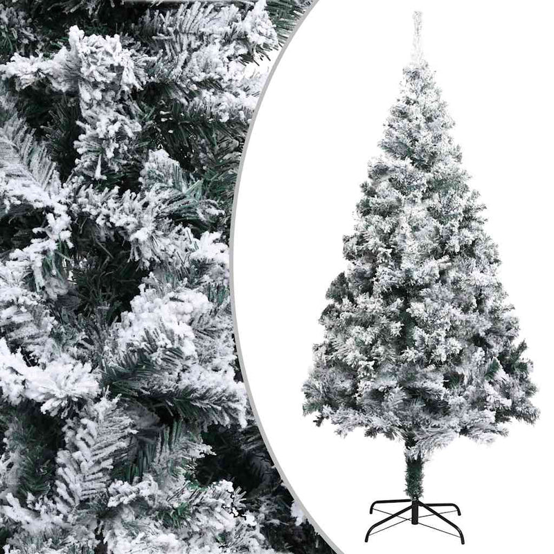 Kunstkerstboom Met Led's, Kerstballen En Sneeuw 400 Cm Groen