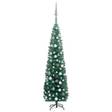 Kunstkerstboom Met Verlichting En Kerstballen Smal 180 Cm Groen