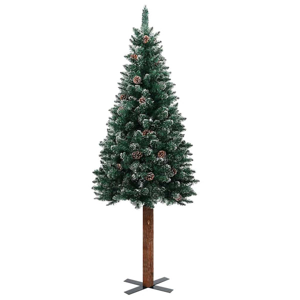 Kunstkerstboom Met Verlichting En Kerstballen Smal 210 Cm Groen