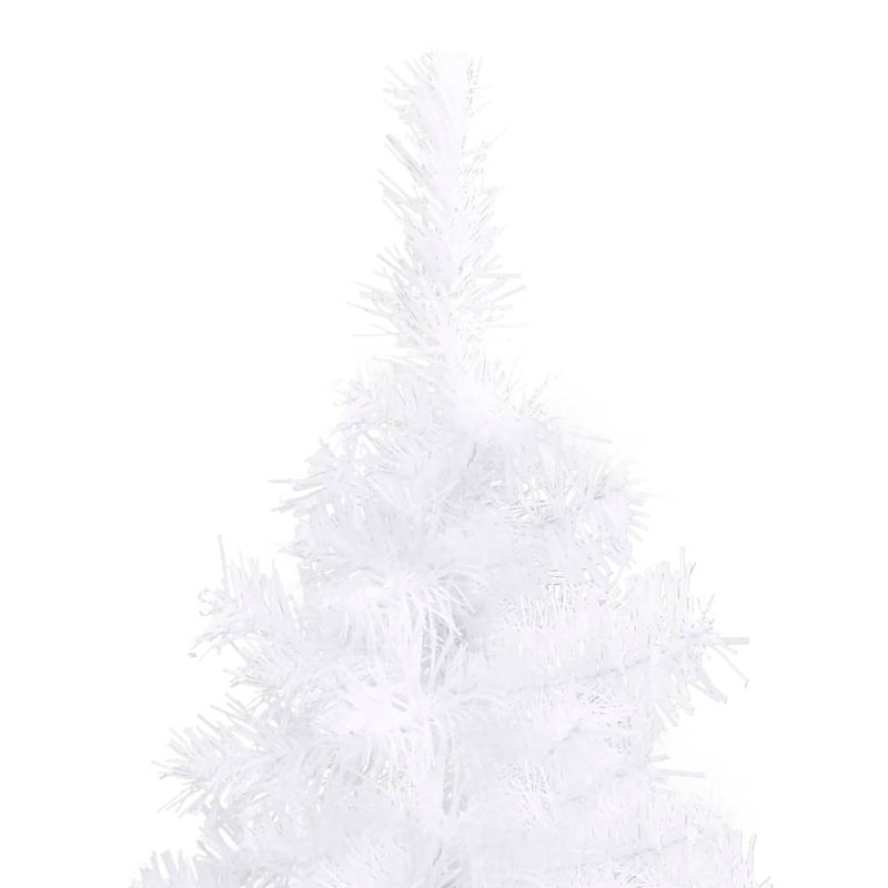 Kunstkerstboom Met Verlichting Hoek 210 Cm Pvc Wit Zwart
