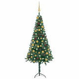 Kunstkerstboom Met Led's En Kerstballen Hoek 210 Cm Pvc