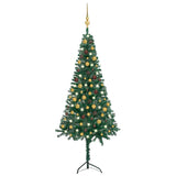 Kunstkerstboom Met Led's En Kerstballen Hoek 210 Cm Pvc