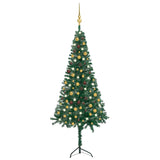 Kunstkerstboom Met Led's En Kerstballen Hoek 210 Cm Pvc