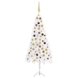 Kunstkerstboom Met Led's En Kerstballen Hoek 210 Cm Pvc