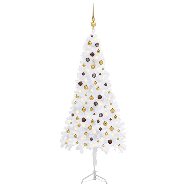 Kunstkerstboom Met Led's En Kerstballen Hoek 210 Cm Pvc