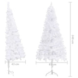 Kunstkerstboom Met Led's En Kerstballen Hoek 240 Cm Pvc Wit