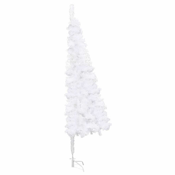 Kunstkerstboom Met Led's En Kerstballen Hoek 240 Cm Pvc Wit