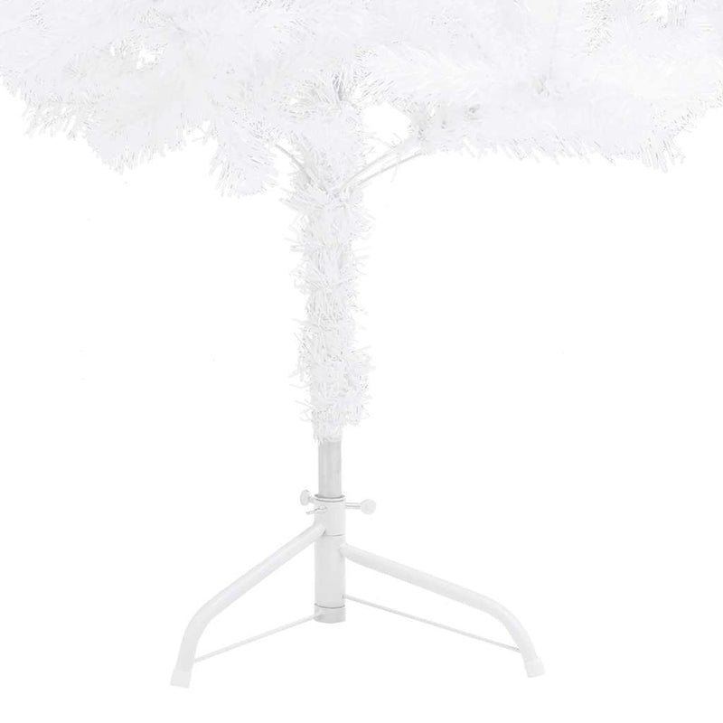 Kunstkerstboom Met Led's En Kerstballen Hoek 240 Cm Pvc Wit