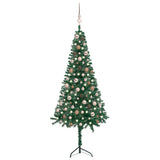 Kunstkerstboom Met Led's En Kerstballen Hoek 210 Cm Pvc