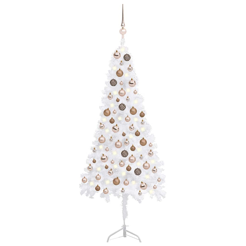 Kunstkerstboom Met Led's En Kerstballen Hoek 210 Cm Pvc