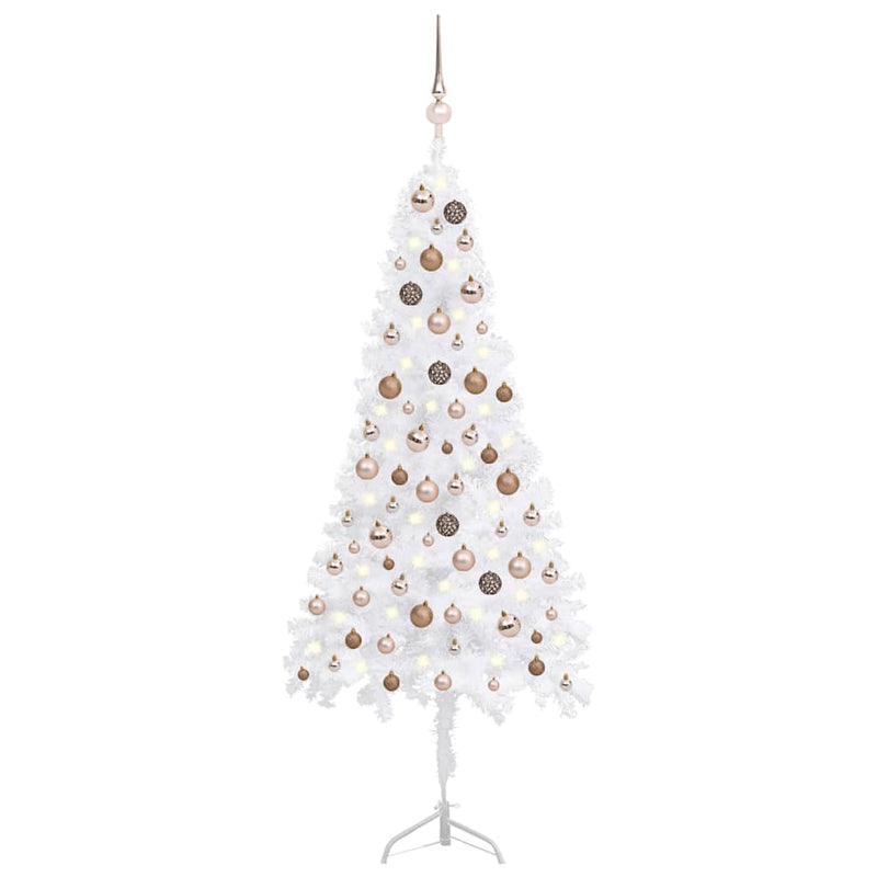 Kunstkerstboom Met Led's En Kerstballen Hoek 210 Cm Pvc