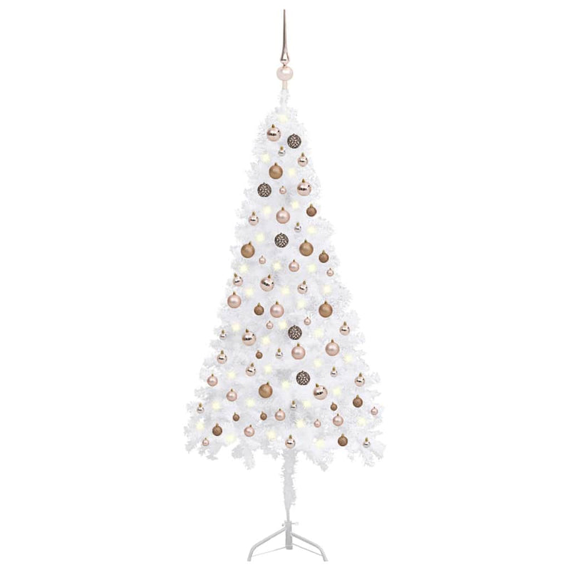 Kunstkerstboom Met Led's En Kerstballen Hoek 210 Cm Pvc