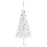 Kunstkerstboom Met Led's En Kerstballen Hoek 210 Cm Pvc