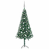 Kunstkerstboom Met Led's En Kerstballen Hoek 210 Cm Pvc